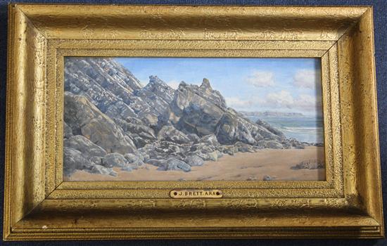 John Brett (1831-1902) Coastal view, 6.5 x 13.5in.